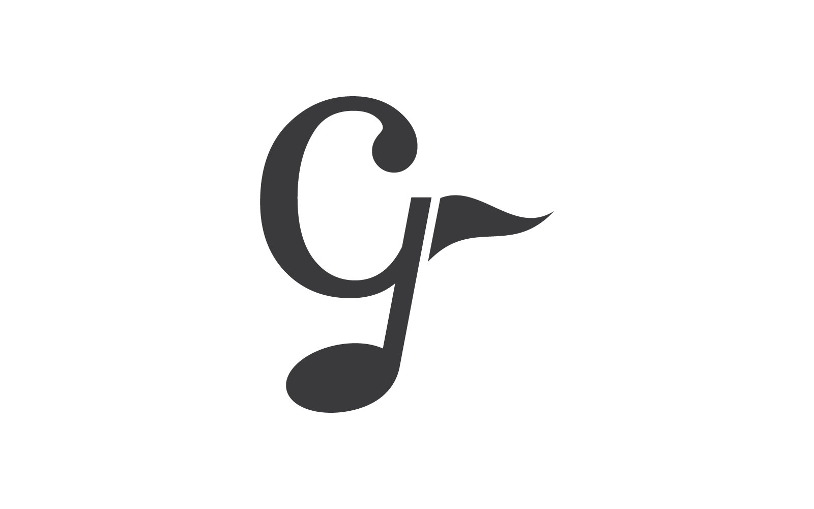Nuta z logo litery C lub G Szablon wektora