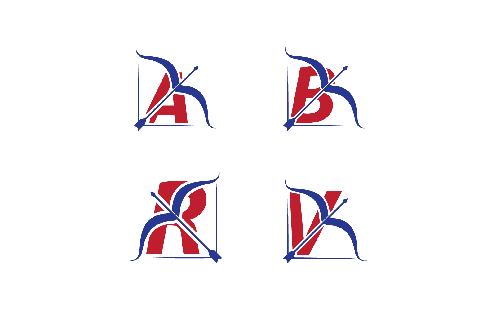 Okçuluk logo simge vektör illüstrasyon düz tasarımı