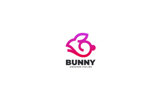 Bunny Gradient Line Art Logo
