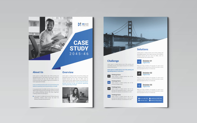 Case study flyer design template Corporate Identity