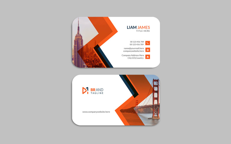 Clean and minimal professional corporate business card design template Corporate Identity