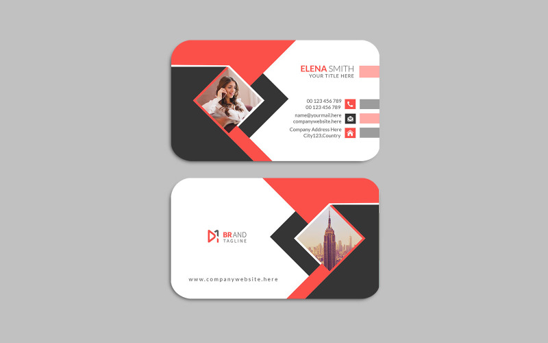 Clean and minimal professional name card design template Corporate Identity
