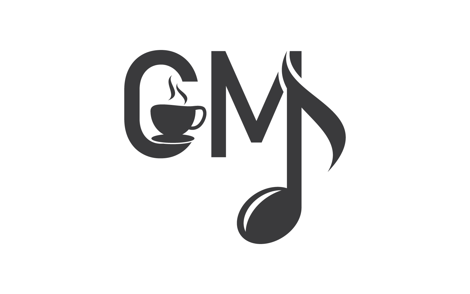 Coffee and music logo icon vector flat design