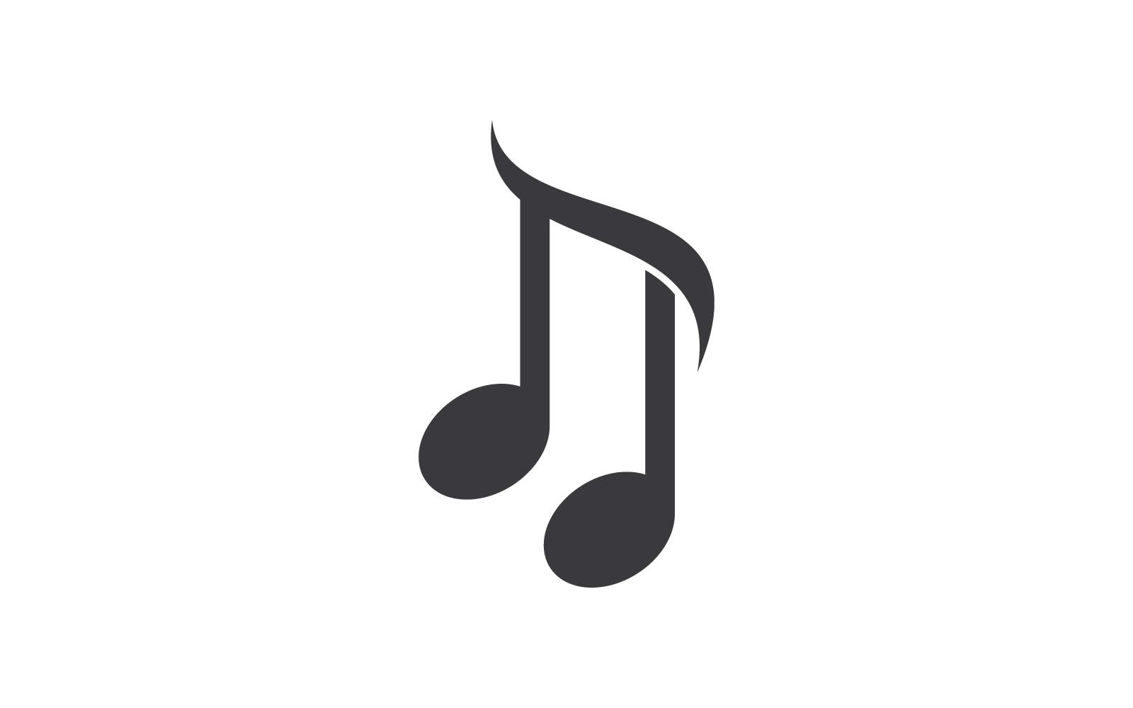 Design de modelo vetorial de ícone de logotipo de nota musical