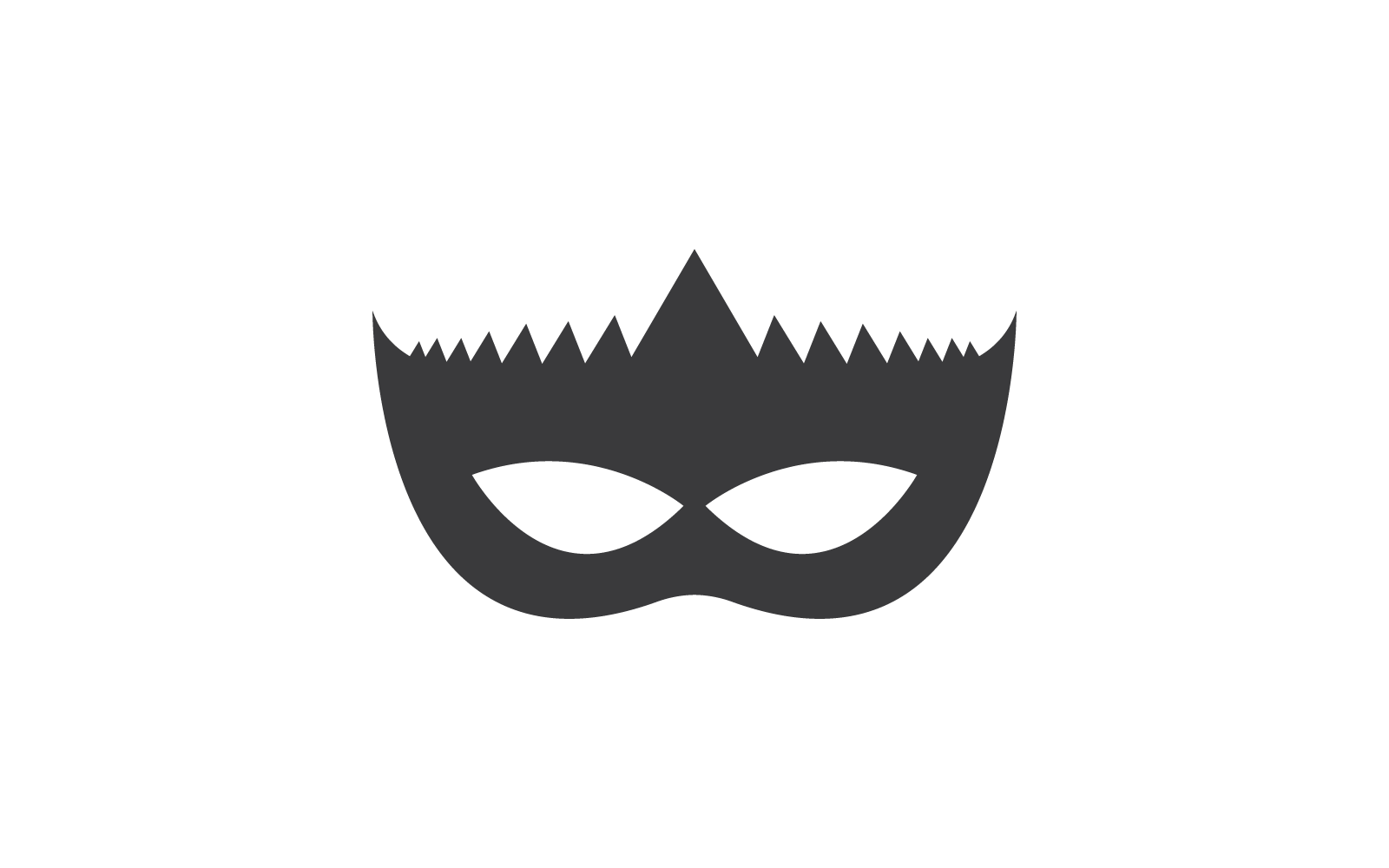 Diseño plano de vector negro de máscara de fiesta