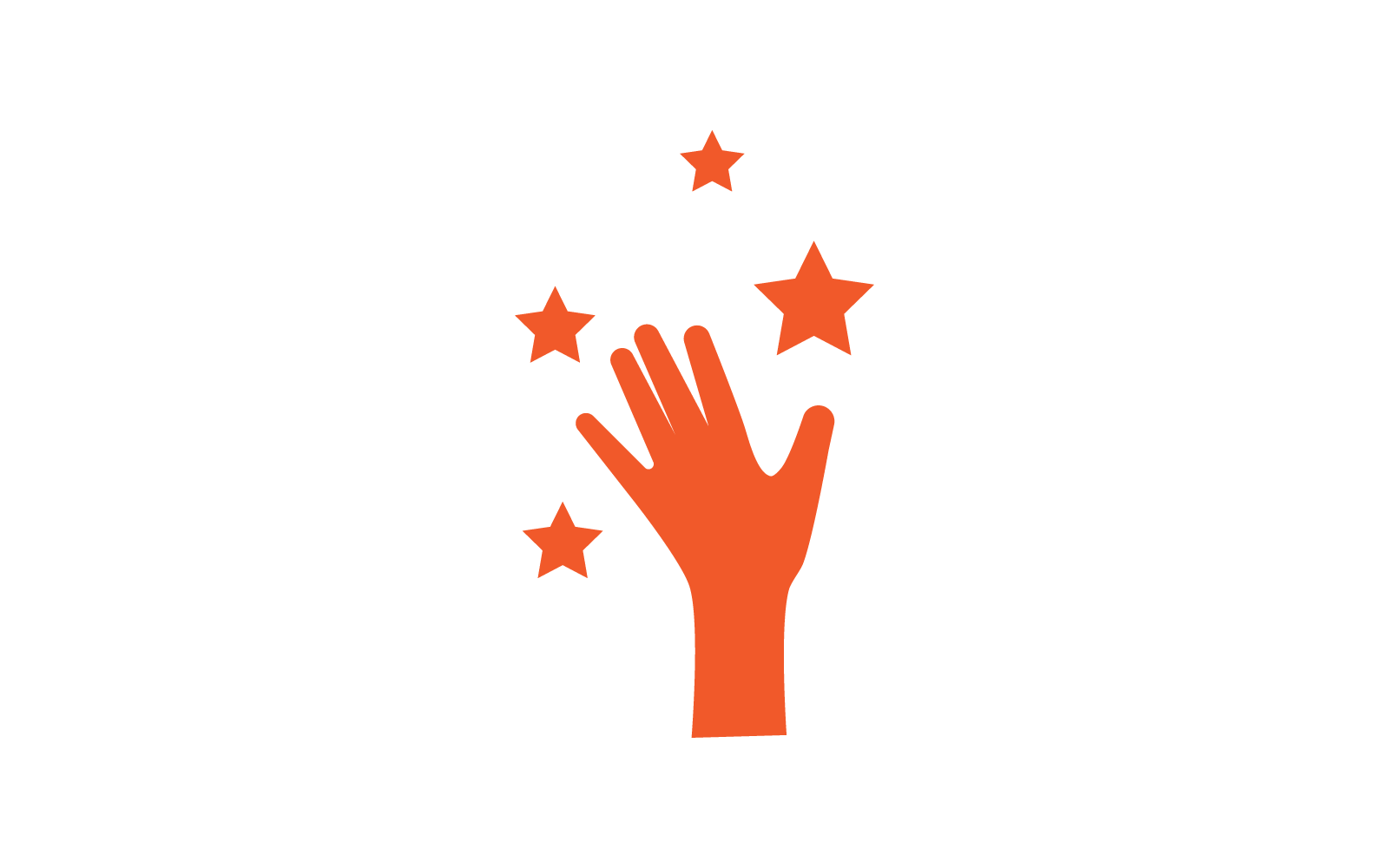 El ve yıldız logo illüstrasyon şablonu