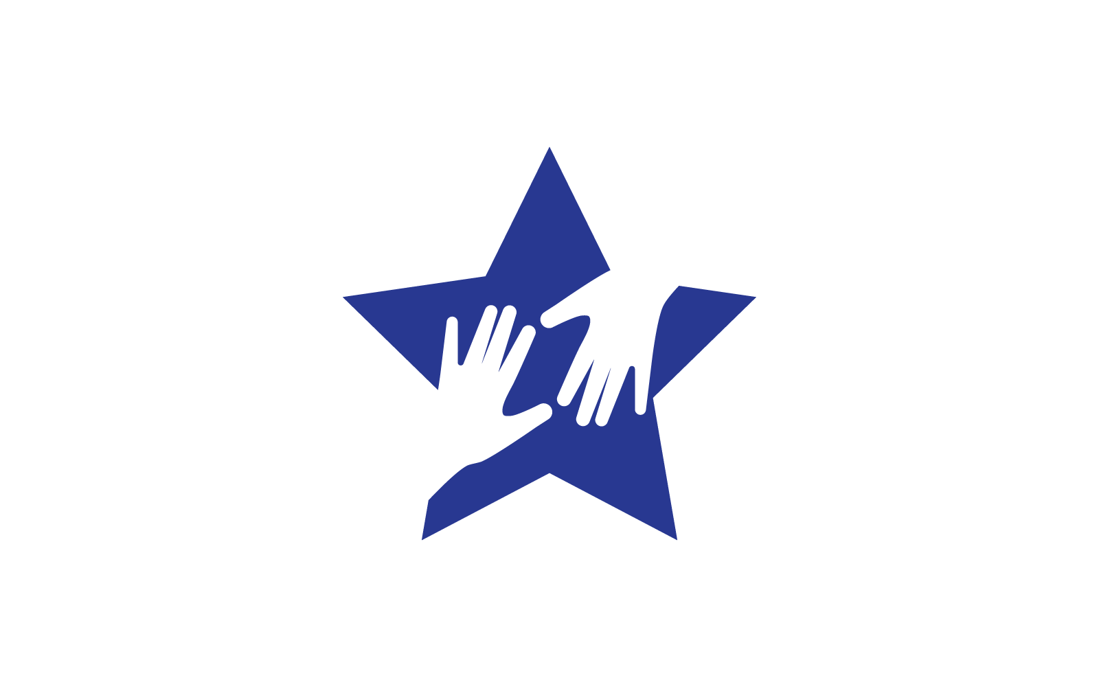 Hand and star logo illustration design