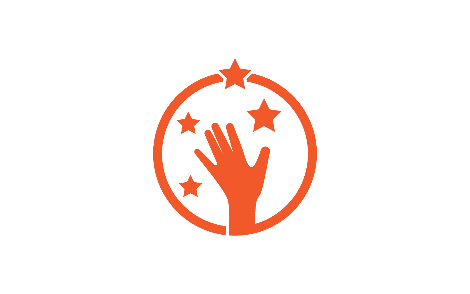 Hand and star logo illustration flat design