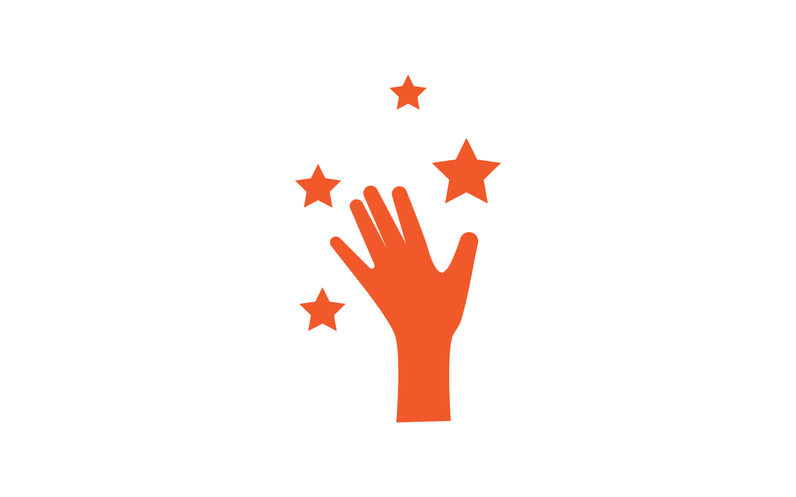 Hand and star logo illustration template