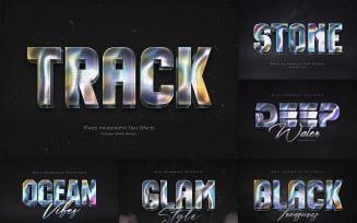 Holographic Text Effects Photoshop Templates