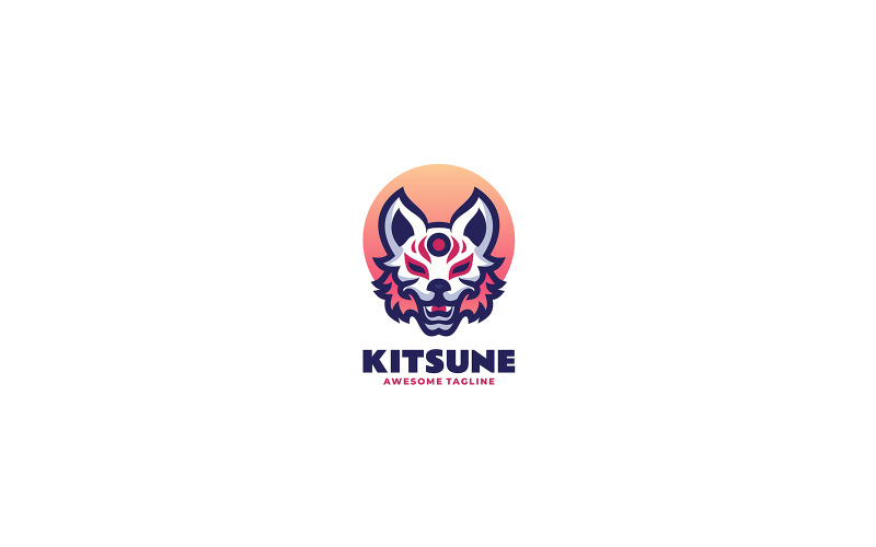 Kitsune Simple Mascot Logo Logo Template