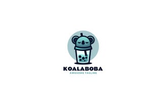 Koala Boba Mascot Cartoon Logo