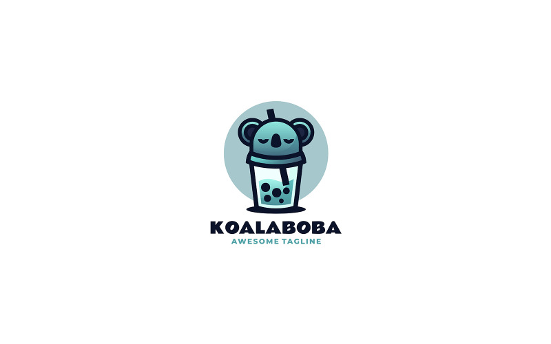 Koala Boba Mascot Cartoon Logo Logo Template