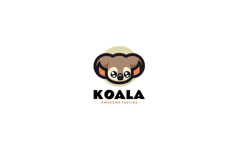 Koala Head Simple Mascot Logo Logo Template