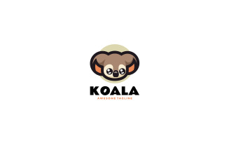 Koala Head Simple Mascot Logo