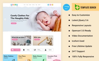 Magic - Baby Cloths Responsive OpenCart Theme for eCommerce Website Template
