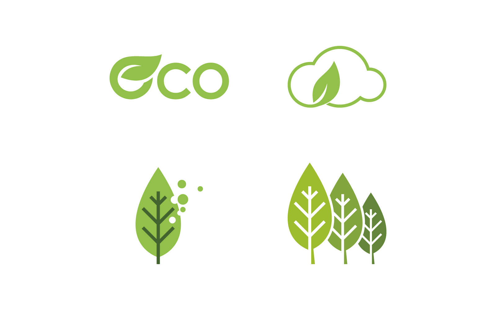 Ontwerpsjabloon voor groen blad natuur logo