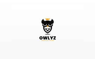 Owl Line Art Logo Template 1
