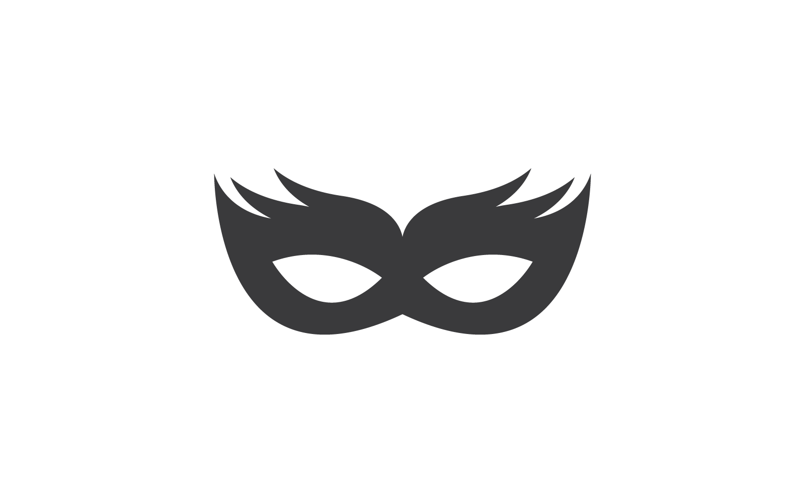 Parti maskesi siyah simge vektör tasarımı