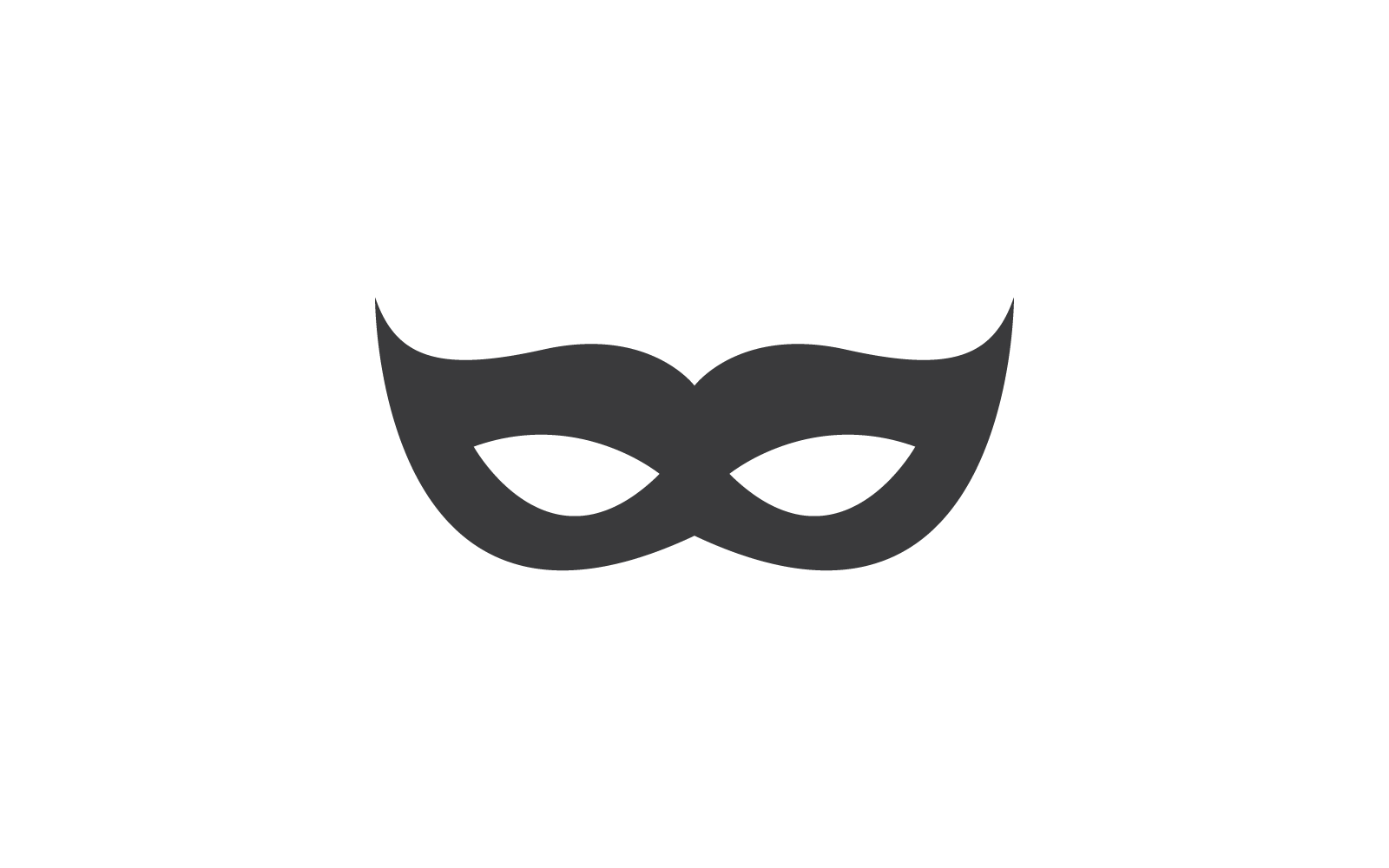 Partij masker zwart pictogram vector platte ontwerp
