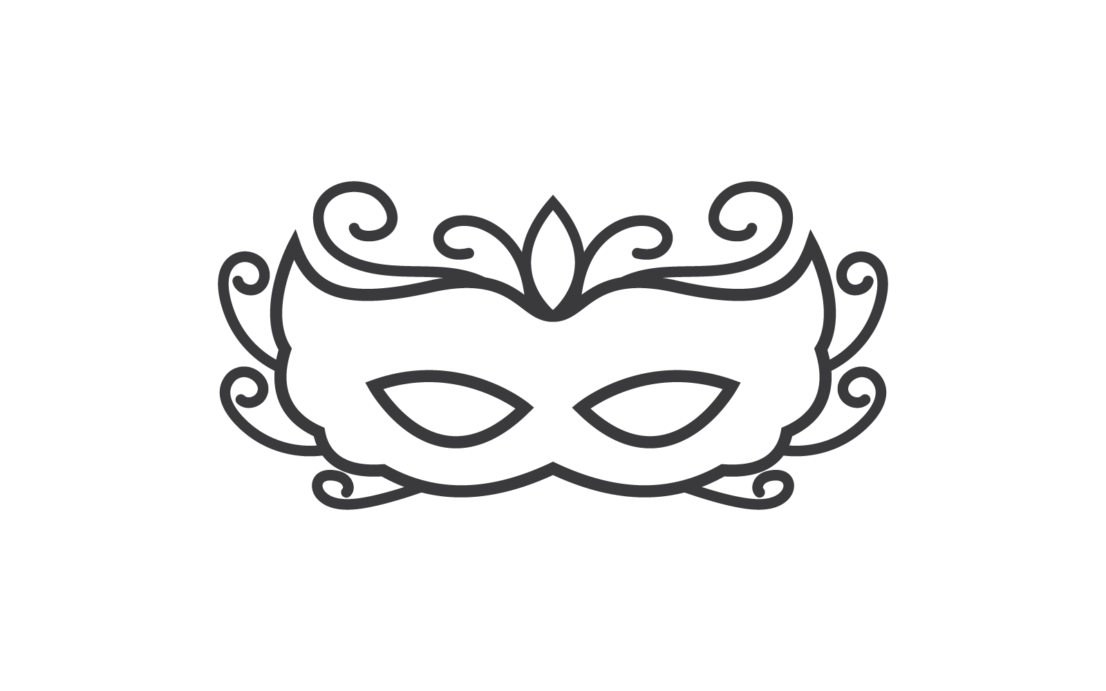 Party mask black icon vector illustration design Logo Template