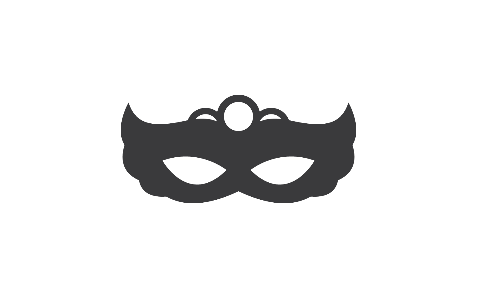 Party mask black icon vector illustration Logo Template