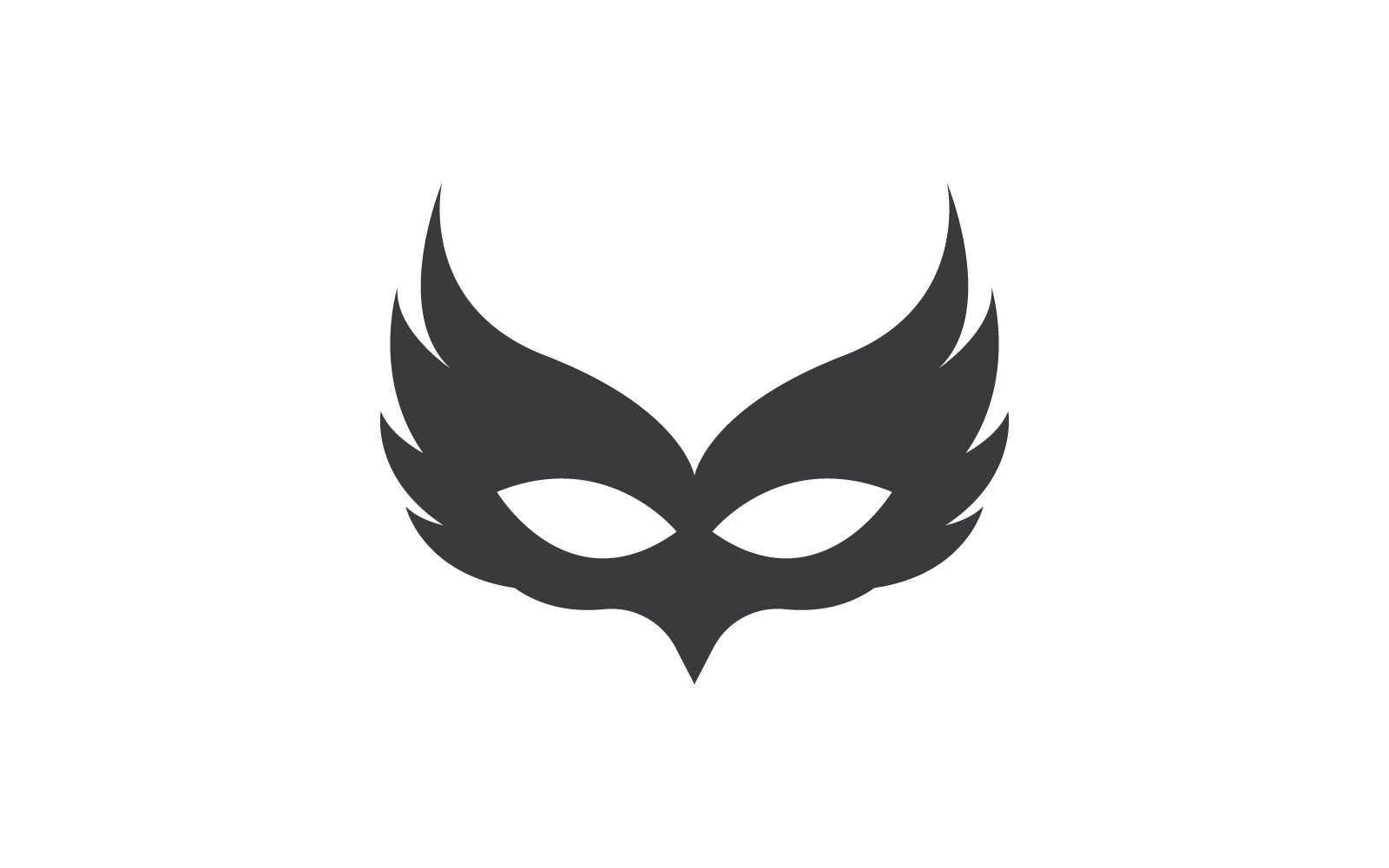 Party mask black icon vector template
