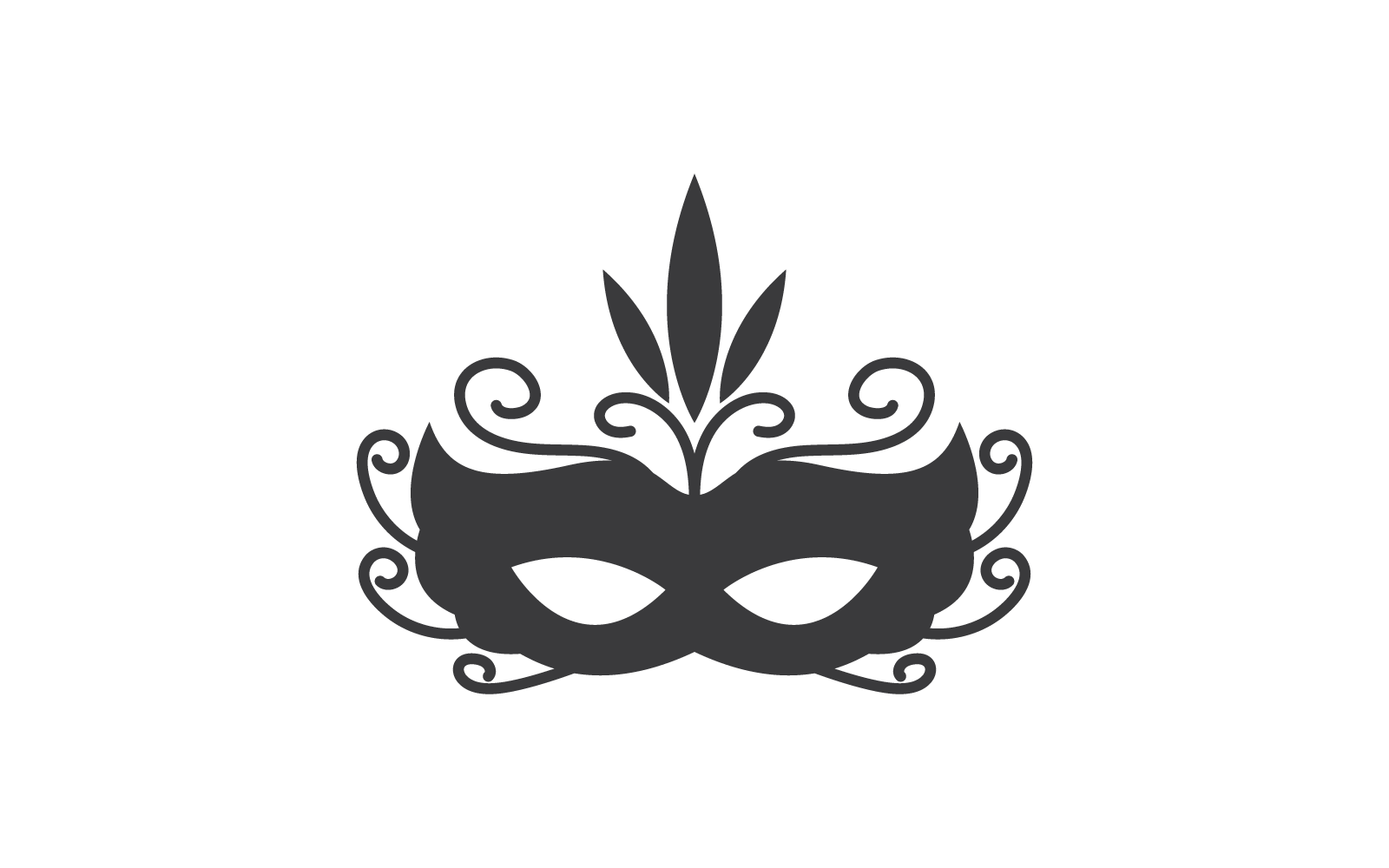 Party mask black vector flat design template Logo Template
