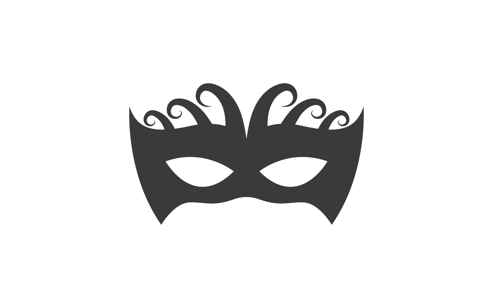 Party mask black vector illustration template