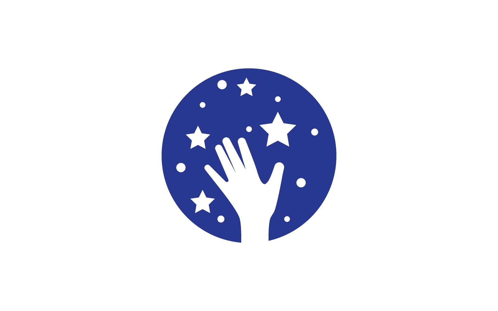 Ręka i gwiazda logo ilustracja wektor ikona projektu