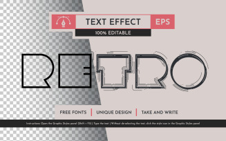 Retro Stroke - Editable Text Effect, Font Style