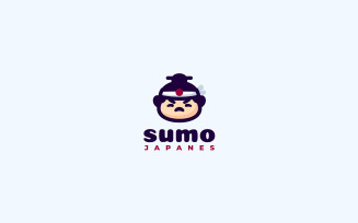 Sumo Head Mascot Cartoon Logo