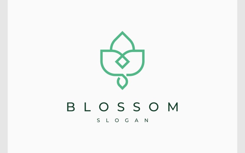Blossom Flower Leaf Tulip Relax Logo Logo Template