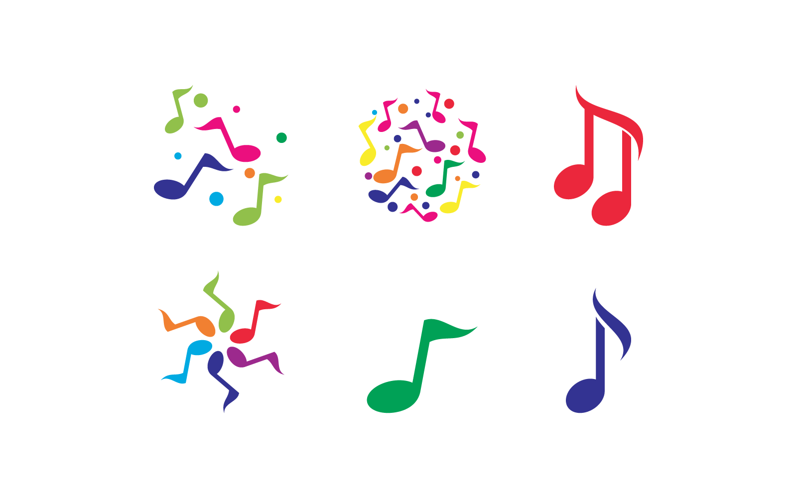 Conception de modèle de logo de note de musique