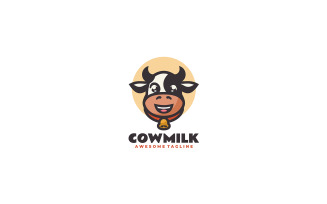 Cow Milk Mascot Cartoon Logo 2