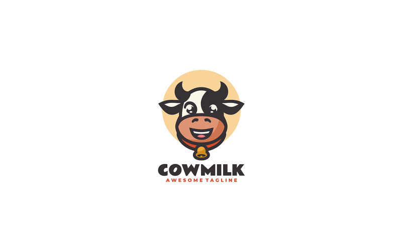 Cow Milk Mascot Cartoon Logo 2 Logo Template