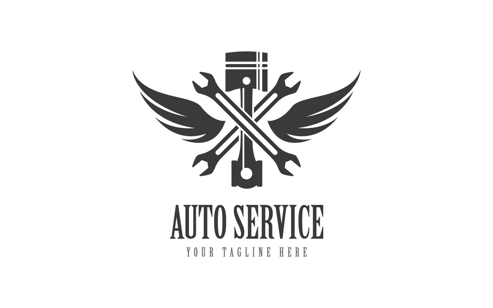 Création de vecteur de logo de service automatique de piston