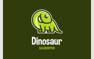 Cute Brontosaurus Sauropod Mascot Logo
