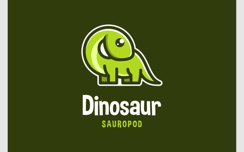 Cute Brontosaurus Sauropod Mascot Logo Logo Template