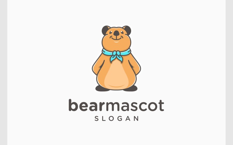 Cute Mascot Bear Teddy Cartoon Logo Logo Template