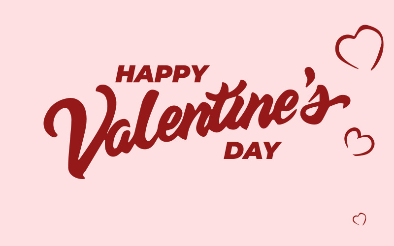 Free Happy Valentines Day lettering with heart shape Vector Graphic