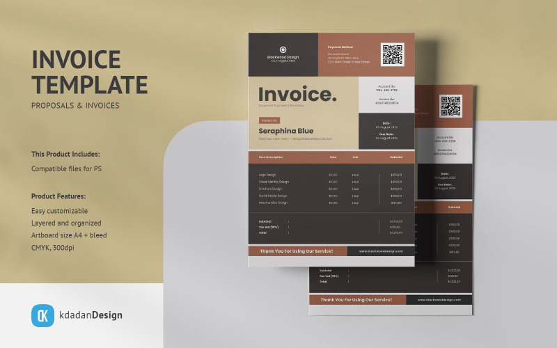 Invoice PSD Design Template Vol 016 Corporate Identity