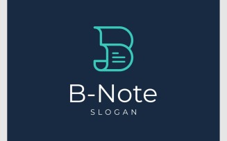 Letter B Note Document Paper Logo