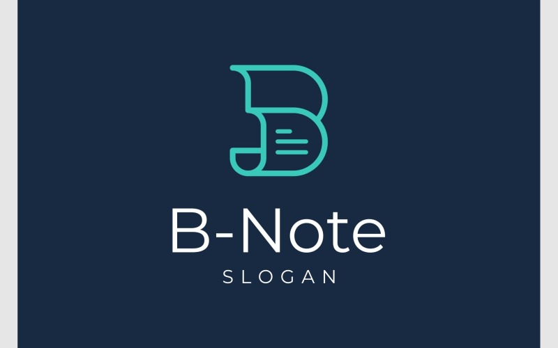 Letter B Note Document Paper Logo Logo Template