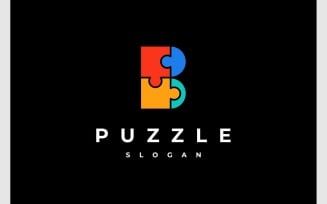Letter B Puzzle Jigsaw Monogram Logo