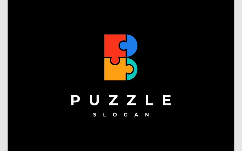 Letter B Puzzle Jigsaw Monogram Logo Logo Template