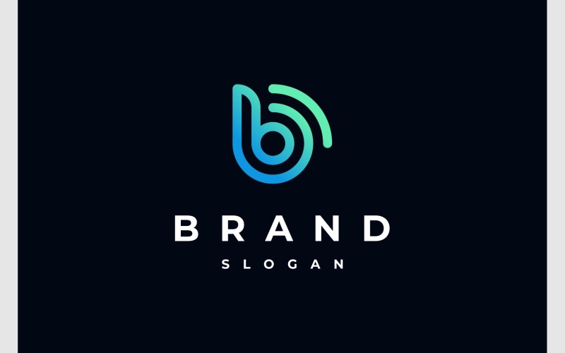 Letter B Signal Broadcast Logo Logo Template
