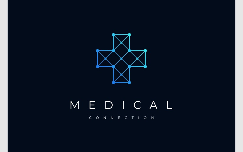 Medical Cross Connection Technology Logo Logo Template