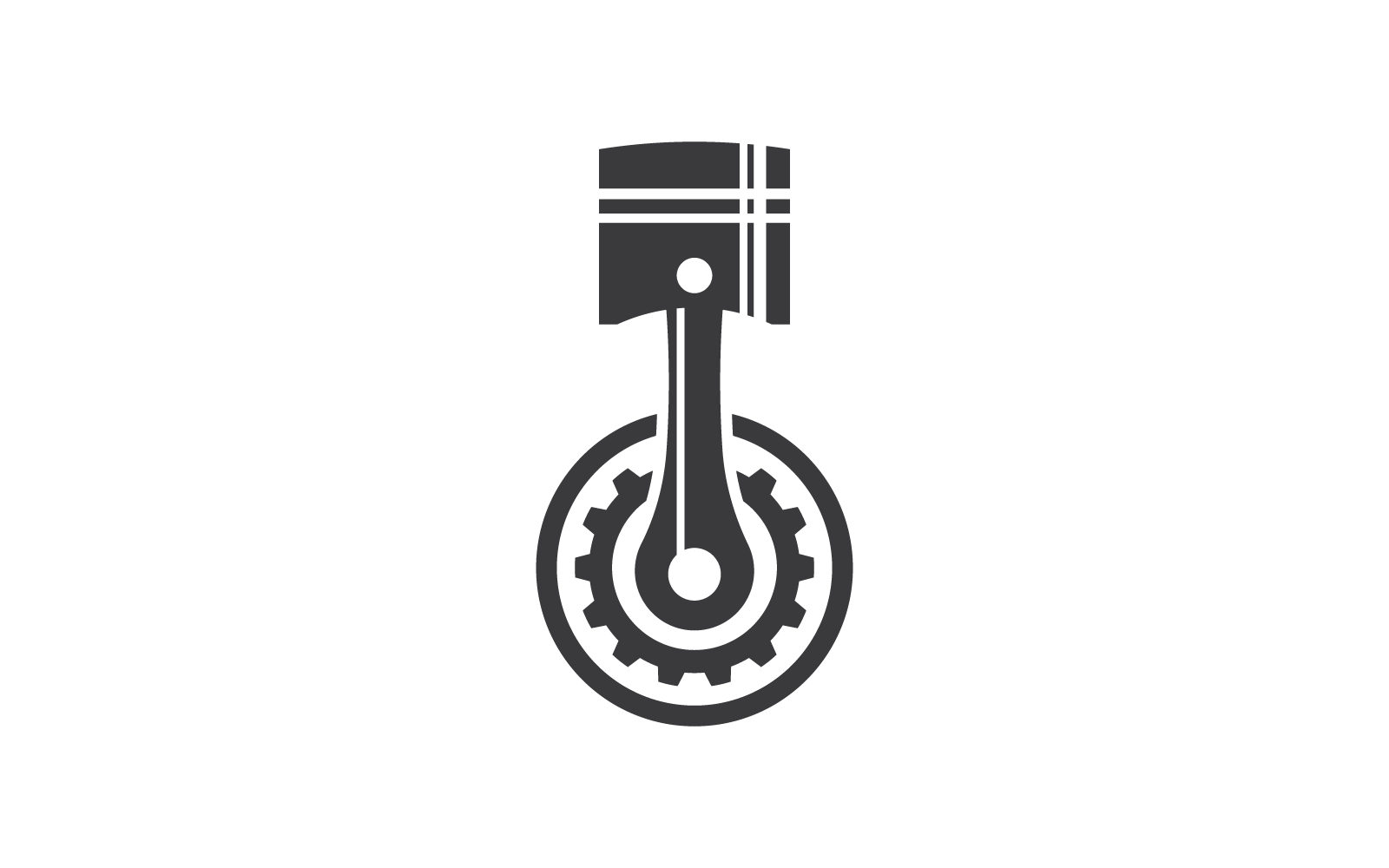 Modèle de conception plate de vecteur d'icône de logo de service automatique de piston