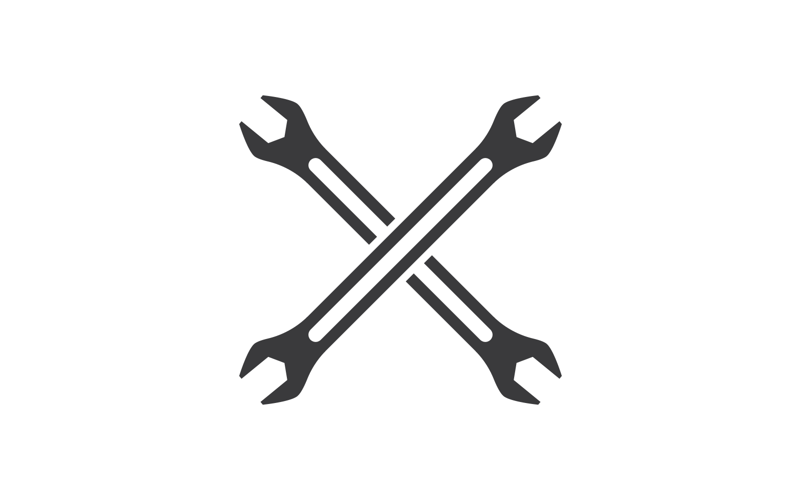 Moersleutel logo vector platte ontwerpsjabloon